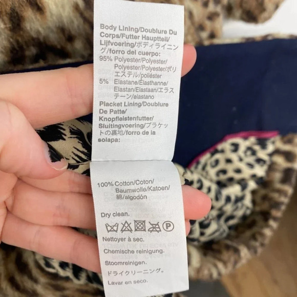 J. Crew Animal Trench Coat Double Leopard 00 Wool Textured - Picture 12 of 13